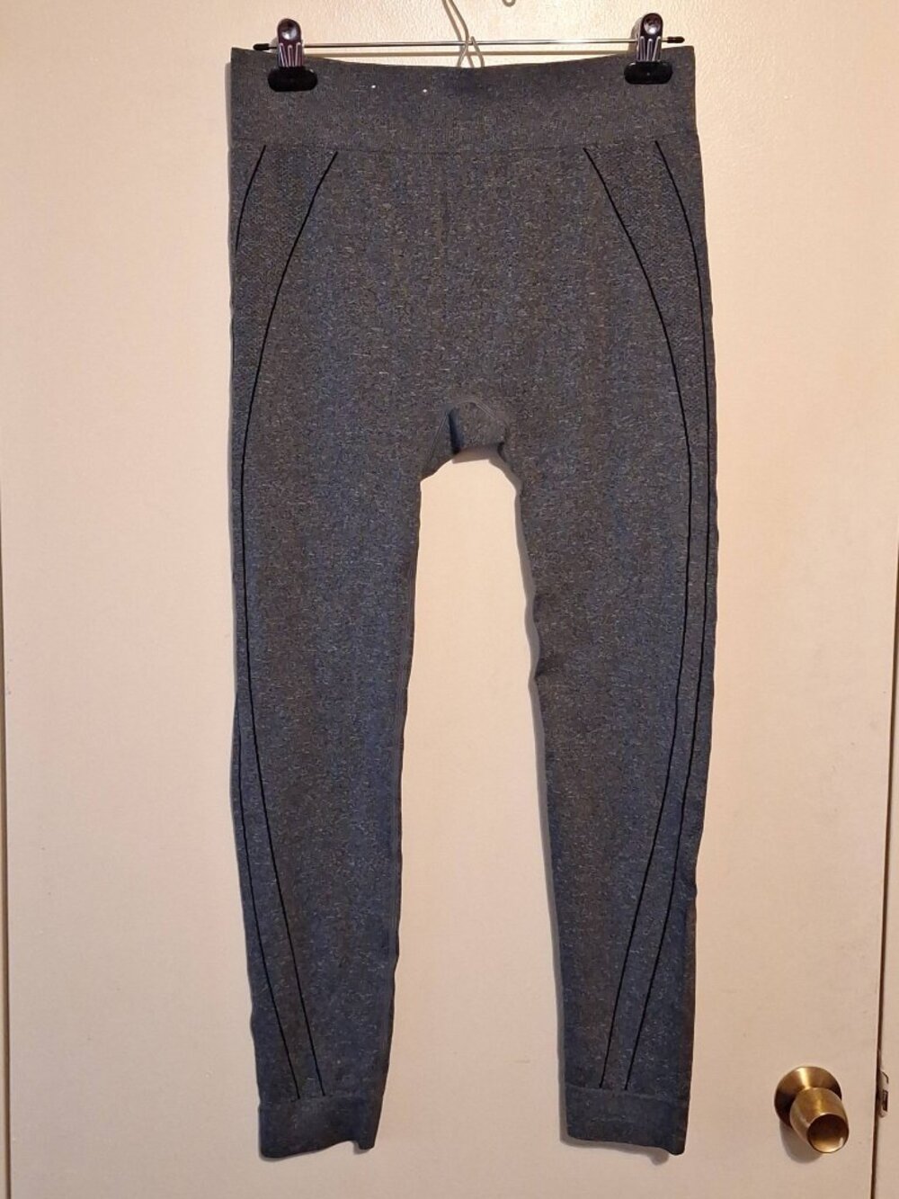 Athletic Works Grey High-Waisted Leggings Women’s Large Stretch Activewear